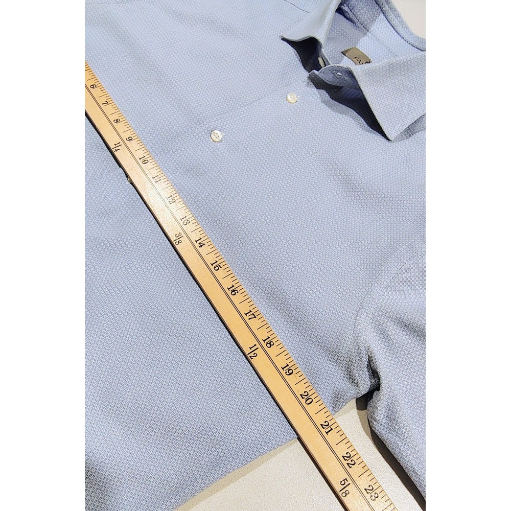 Canali 1934 Blue Dress Shirt Men's Size 15.5  Long Sleeve Cotton Geometric Print - Picture 8 of 12